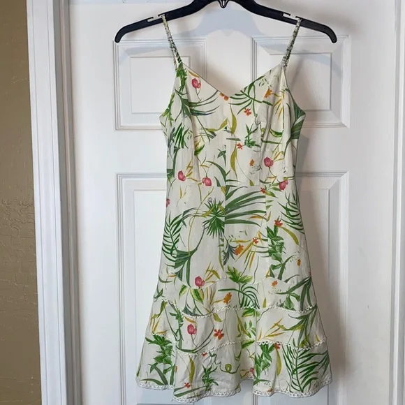 a loves a Tropical Print Off White Mini Dress - Picture 2 of 15